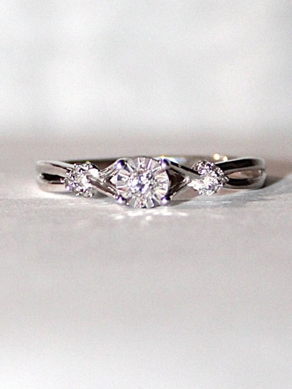 Sterling Silver Diamond Ring